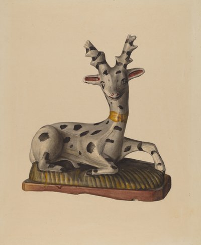 Kreidefigur Hirsch, ca. 1938 von Mina Lowry