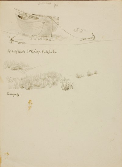 Fischerboot/Seegras, St. Valery von Miner Kilbourne Kellogg