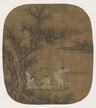 Genießen einer Mahlzeit an Bord eines Bootes, 16.-17. Jahrhundert von Ming Dynasty Chinese School