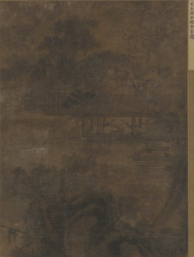 Landschaft: zwei Männer in einem Pavillon unter Bäumen von Ming Dynasty Chinese School
