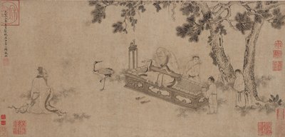 Laozi überreicht das Daodejing von Ming Dynasty Chinese School