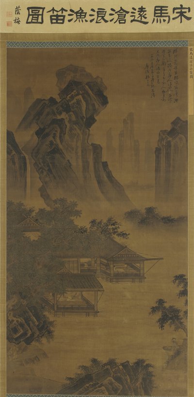 Hören einer Flöte in einem Pavillon am See von Ming Dynasty Chinese School