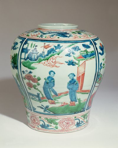 Swatow polychrome oviforme Vase, spätes 16. Jahrhundert von Ming Dynasty Chinese School