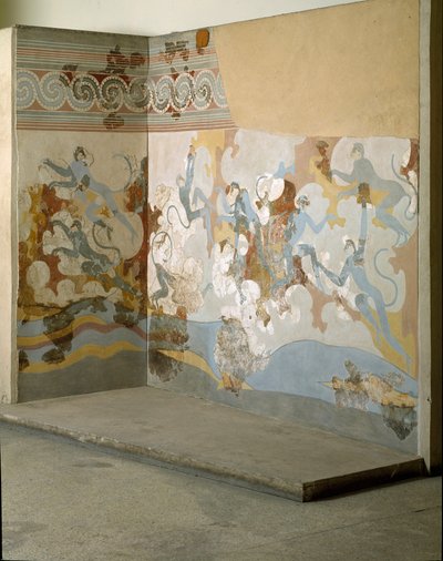 Minoische Kunst: „Affen“ Fresko aus Akrotiri auf Santorini. 16. Jahrhundert v. Chr. von Minoan