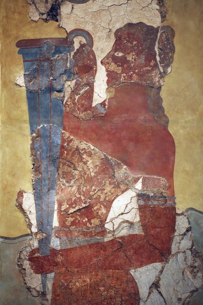 Minoische Kunst. Der „Becherträger“, eine Figur aus dem Prozessionsfresko von Minoan