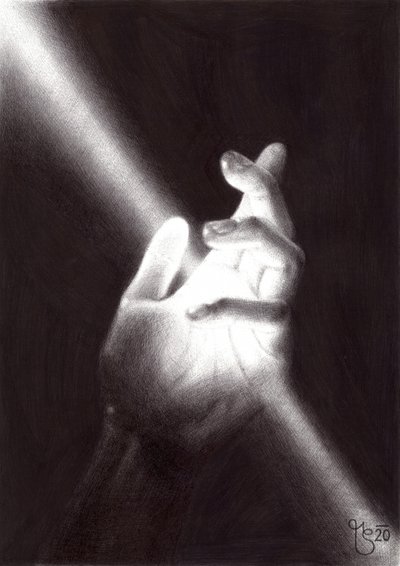 Hoffnungsvolle Hand Licht von Mirjam Schrei
