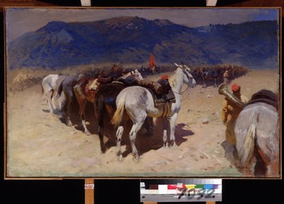 Die Rast der Kavallerie, das 29. Kavallerieregiment in Buchara von Mitrofan Borisovic Grekov