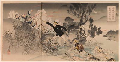 Die Tapferkeit von Hauptmann Matsuzaki während der großen heftigen Schlacht am Anseong-Übergang von Mizuno Toshikata