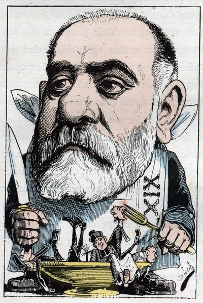 Karikatur des Theaterkritikers Francisque Sarcey (1827-1899) von Moloch