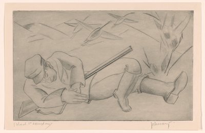Schlafender Jäger von Mommie Schwarz (signed by artist)