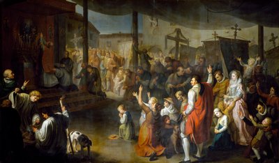 Die Abstimmung der Bürger von Carmarthenshire zur Beendigung der Pest von 1630 von Moneta Jr. Sleet