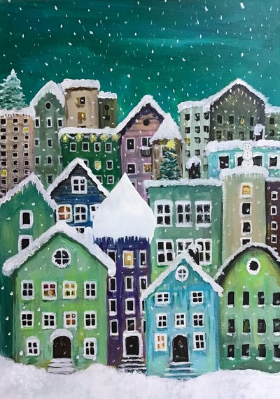 Gemütliches Winterdorf von Monica Lindblom