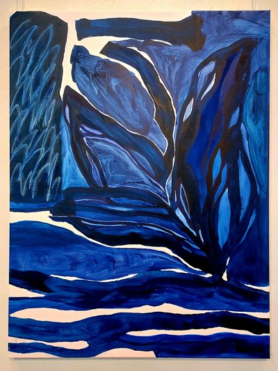 Flüssiges Blau Natur Abstrakt von Monika Riethmueller