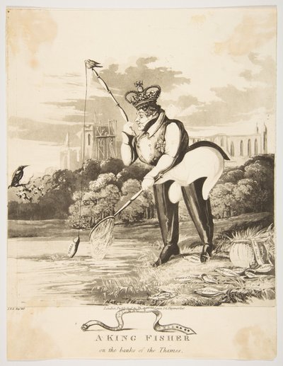 Ein Eisvogel am Ufer der Themse, 1827 von Monogrammist JVS