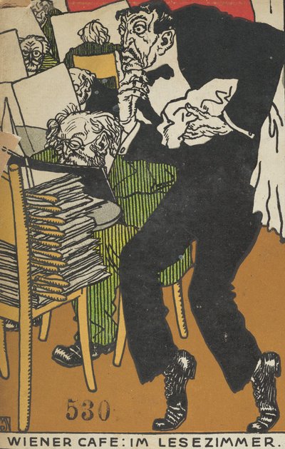 Wiener Café: Im Lesezimmer, 1911 von Moritz Jung