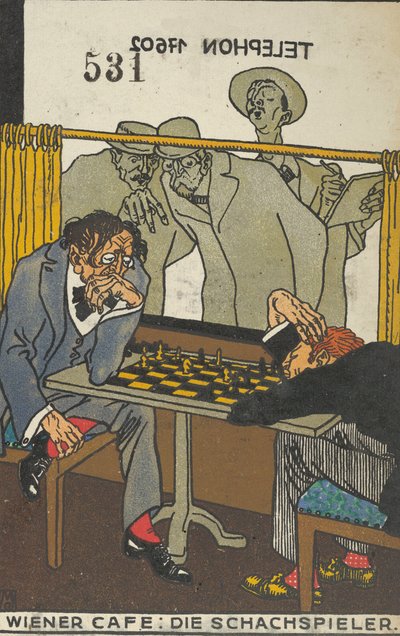 Wiener Café: Die Schachspieler, 1911 von Moritz Jung