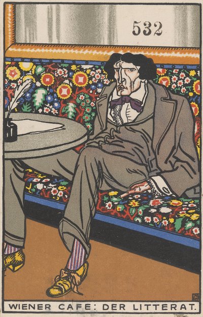 Wiener Café: Der Litterat, 1911 von Moritz Jung