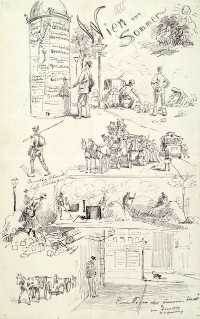 Wiener Typen 1885 (Wien im Sommer) von Moritz Ledeli