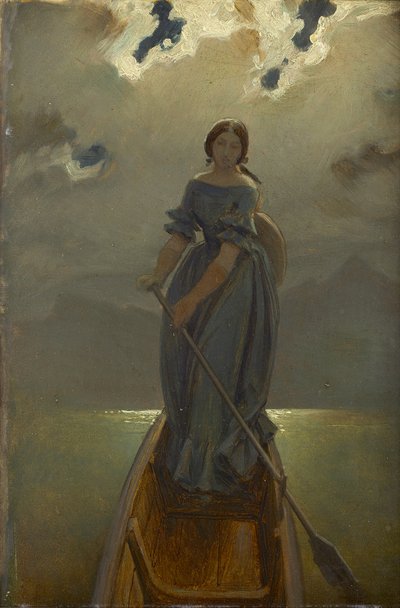 Die Schifferin (Baronin Marie Spaun am Gmundner See) von Moritz Ludwig von Schwind