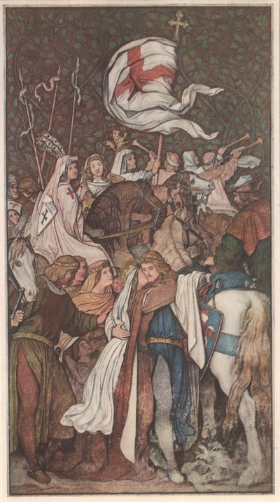 Ludwig der Heilige nimmt Abschied von seiner Gemahlin Elisabeth von Moritz Ludwig von Schwind