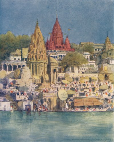 Ein Flussfest in Benares, 1905 von Mortimer Ludington Menpes
