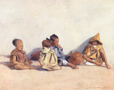 Kinder der Welt: Maurisch, Beim Spielen (Farblithografie) von Mortimer Ludington Menpes
