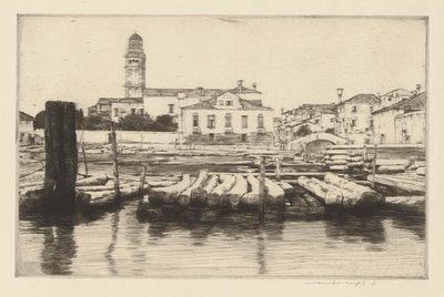 Holzufer der Brenta von Mortimer Menpes