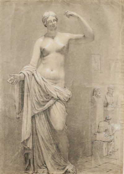 Abguss der Venus mit zeichnendem Schüler im Hintergrund von Moseley Danforth