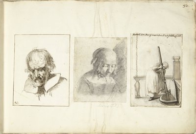 Alter Mann, ein Mädchen und eine Frau mit einem Brunnenhaken von Moses Ter Borch