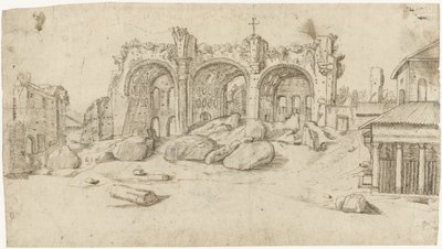 Ruinen der Basilika von Maxentius und Konstantin, Rom von Moses Ter Borch