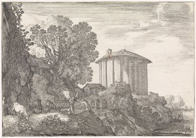 Landschaft mit dem Tempel der Vesta von Moyses van Wtenbrouck