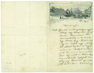 Brief von Jókai Mór an Jókay Józsefné Pulay Mária von Mór Jókai