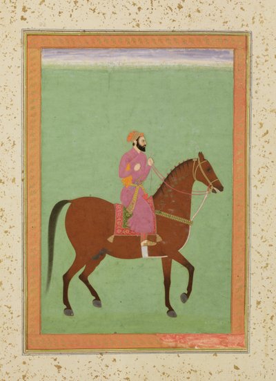 Ein Mughal Amir zu Pferd, ca. 1670-80, aus dem Großen Clive Album von Mughal School