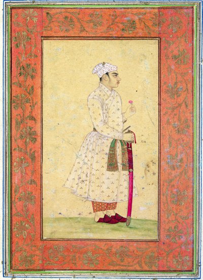 Ein junger Edelmann des Mogulhofes, aus dem Large Clive Album von Mughal School