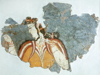 Hofdame, Fresko aus dem Palast von Mykene, Griechenland, mykenische Zivilisation von Mycenaean