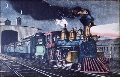 Der Nacht-Express, ca. 1860 von Currier and Ives