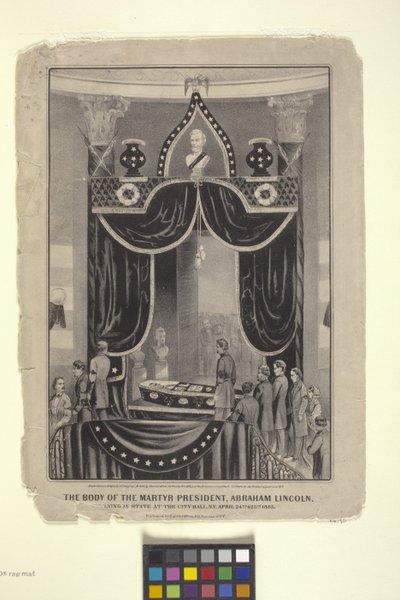 Leichnam des Märtyrerpräsidenten Abraham Lincoln von N. and Ives J.M. (1824 95) Currier