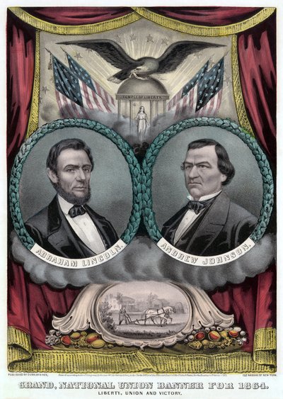 Großes Nationales Unionsbanner für 1864 von Currier and Ives