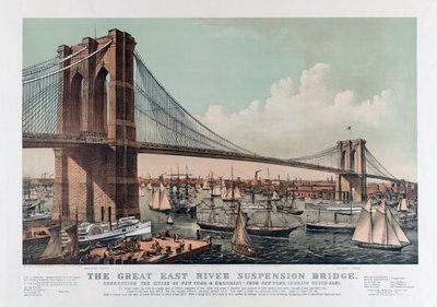 Die Brooklyn Bridge von Currier & Ives, ca. 1892 von Currier and Ives