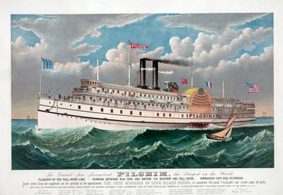 Das große neue Dampfschiff Pilgrim, ca. 1883 von Currier and Ives