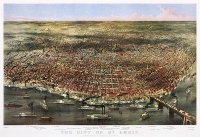 Die Stadt St. Louis, ca. 1874 von Currier and Ives