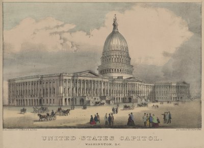 Kapitol der Vereinigten Staaten, Washington, D.C. 1872 (Farblithographie) von Currier and Ives