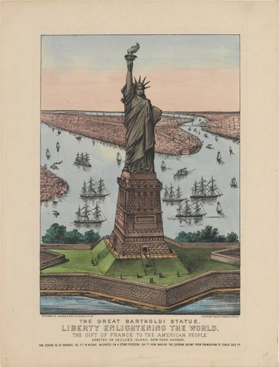Die große Bartholdi-Statue – Freiheit erleuchtet die Welt, 1885 von N. and Ives, J.M. Currier