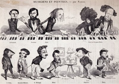 Die Serie „Musiker und Maler“ aus „Le Petit journal pour rire“ von Nadar