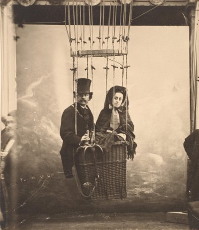 [Nadar mit seiner Frau Ernestine in einem Ballon], ca. 1865, gedruckt in den 1890er Jahren von Nadar
