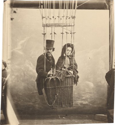 Selbstporträt mit Ehefrau Ernestine in einer Ballongondel von Nadar
