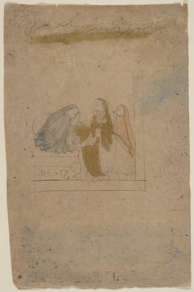 Eine Dame mit Begleitern, ca. 1775-80 von Nainsukh