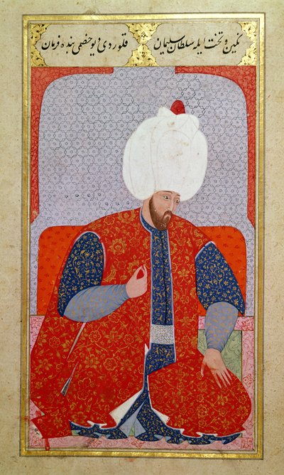 MS Hazine 1563 fol.47b Suleyman I als junger Mann, aus Semailname, 1579 von Nakkaş Osman