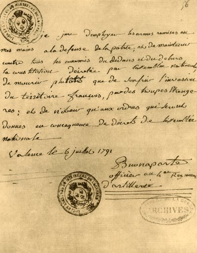 Napoleons Verfassungseid, 6. Juli 1791, 1921 von Napoleon Bonaparte I