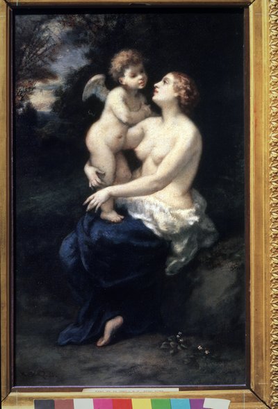 Venus mit Amor auf ihrem Schoß von Narcisse Virgile Diaz de la Peña